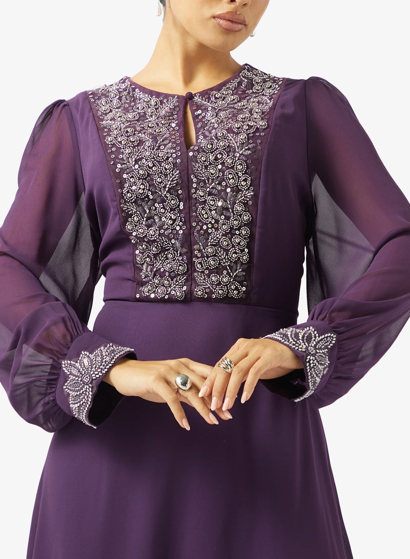 خزانة فستان مطرز بتصميم - - Image 3